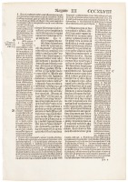 Leaf from Biblia latina cum postillis Nicolai de Lyra et expositionibus Guillelmi Britonis...
