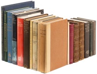 Shelf of books on printing history and practice