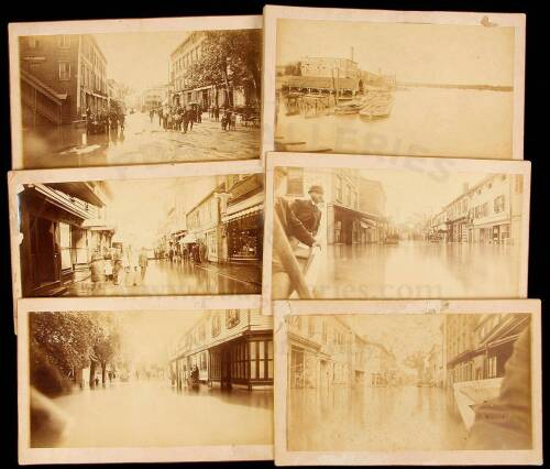 Six photographs of The Great Freshet in New Brunswick, New Jersey, September 24, 1882