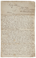 Manuscript copy of a letter from John Paul Jones apologizing to the Countess of Selkirk for raiding the Selkirk Manor, seeking to kidnap and hold for ransom her husband, Dunbar Douglas, 4th Earl of Selkirk, who was absent