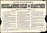 "Miscellaneous Rules for Quarrymen" Broadside