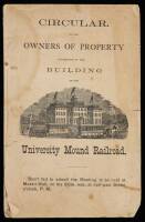 Circular to All Owners of Property Interested in the Building of the University Mound Railroad