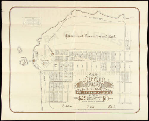 Map of Sutro Heights. Lots for Sale by Will E. Fisher & Co., Agents.