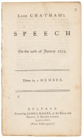 Lord Chatham's Speech on the 20th of January 1775. Taken by a Member