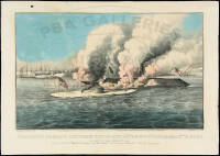 Terrific Combat Between the Monitor" 2 guns & "Merrimac" 11 Guns in Hampton Roads March 9th, 1862. In which the little "Monitor" whipped the "Merrimac" and the whole "School" of Rebel Steamers