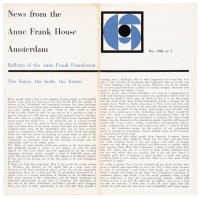 News From the Anne Frank House Amsterdam, Bulletin No. 1 of the Anne Frank Foundation