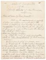 Articles of Incorporation of the "Society Helvetia" of San Francisco, California