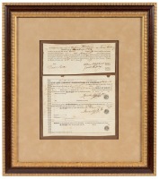 Rental agreement for a quarter-year's hire of a Black slave and a court finding from four years later ordering payment of the delinquent fee plus interest accrued