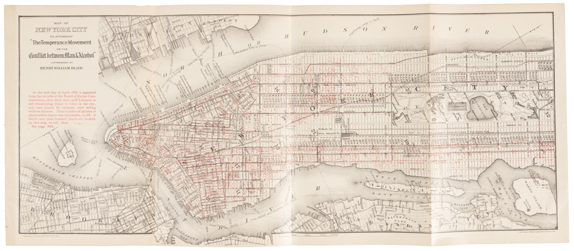 Map of New York City to Accompany The Temperance Movement or the ...