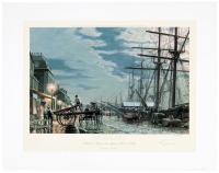 Philadelphia: Delaware Avenue near Spruce Street in 1840