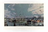 Mystic Seaport: The "Charles W. Morgan" at Chubb's Wharf by Moonlight