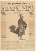 Electoral victory of Woodrow Wilson covered by the Pittsburgh Post