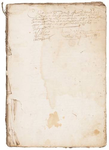 File of mine registration documents from sixteenth century Peru, for mercury mines in Huancavelica