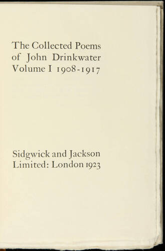 The Collected Poems of John Drinkwater