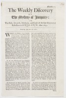 The Weekly Discovery of The Mystery of Iniquity: The Rise, Growth, Methods, and Ends of the late Unnatural Rebellion in ENGLAND, Anno 1641