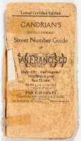 Latest Certified Edition Candriain's Double Indexed Street Number Guide of San Francisco, Daly City, Burlingame, San Mateo and San Bruno with Car-O-Grams and New Map