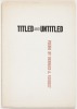 Titles and Untitled