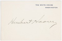 White House card signed by Herbert Hoover