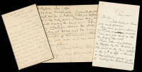 Lot of two Autograph Letters signed by fantasy author George MacDonald, plus 1 with signature clipped off