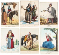 Forty hand-colored lithographs of costumes of the Levant