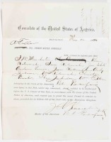 U.S. Consular form notifying the Honolulu Harbor Master that members of the crew of an American whaling ship are being discharged