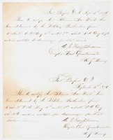 Manuscript notice that the steamboat "Far West" was detained by military authorities over a 22&frac12;-hour period in the summer of 1876, and was "entitled to demurrage" for that time