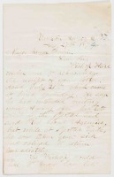 Letter written by W.A. Hall to Indian agent James irwin, at the behest of Bishop William Hobart Hare, noted missionary to Native Americans on the Great Plains