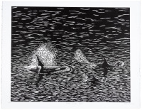 Six linoleum prints by Cecelia Schilling