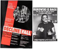 Two posters for plays based on the writings of Charles Bukowski
