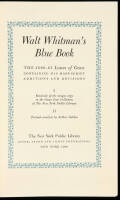 Walt Whitman's Blue Book