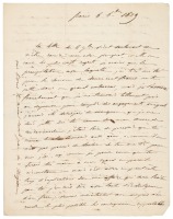 Letter by Lafayette's private secretary
