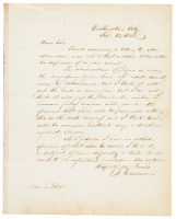 Autograph letter signed, concerning the contemporary debate over the annexation of Texas