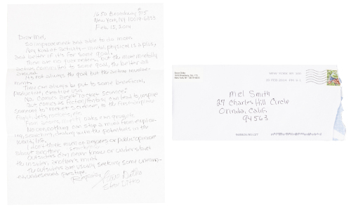 Steve Ditko Handwritten Letter to Publisher Mel Smith, February 15, 2014 * "Comics Aren't Rocket Science"