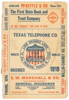Texas Telephone Co. Waco. November 1919