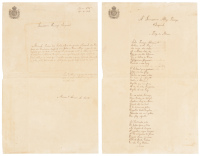 "13 de Maio" - ms. poem sent to Isabel, Imperial Princess of Brazil, in appreciation of her signing the 1888 law abolishing slavery in Brazil