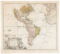 Americae Mappa Generalis Secundum Legitimas Projectionis Stereographicae Regulas ... Concinnata et Delineata ab Aug. Gott Boehmio Phil. Magistro. In Lucem Proferentibus Homannianis Heredibus A MDCCXXXXVI
