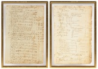 Two leaves from an account book from 1776 & 1777, Falmouth, Casco Bay, Maine, with payments to militia