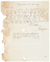 Letter from a slave owner's lawyer setting uncommon restrictions on the rental of a female slave