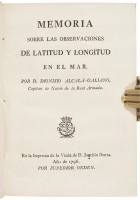 Memoria Sobre las Observaciones de Latitud y Longitud en el Mar