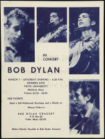 In Concert Bob Dylan - hand bill from 1964 Tufts University concert