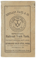Price List. Metcalf, Paul & Co. Manufacturers of Special Railroad Track Tools, the Celebrated Patent Verona Nut Lock, and Standard Solid Steel Picks...