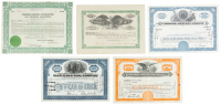 Approximately 80 stock certificates from a variety of companies, some multiples