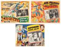 SUPERMAN Mexican Lobby Cards * Los Peligros de Superman, Superman Vuelve a Volar * Lot of 3