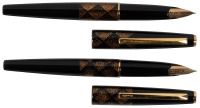 PILOT: Diamond-Patterned Maki-e * Lot of Two Fountain Pens