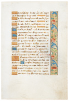 Leaf from late fifteenth century illuminated manuscript prayer book
