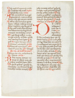 Leaf from late 15th century Augustinian breviary with Psalm 13