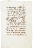 Leaf from late 15th century Book of Hours with text for the Office of the Dead