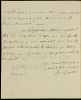 Autograph Letter signed by Joseph Banks, to John Vaughan, a lawyer in Philadelphia