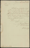 Letter signed by H.S. Conway as British secretary of state, regarding the Tripoline ambassador's baggage