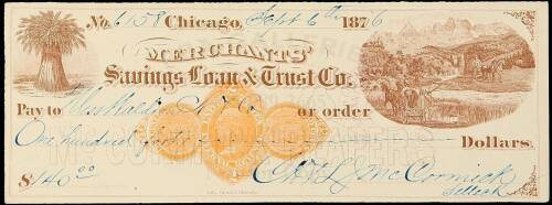 Check from the McCormick Reapers company